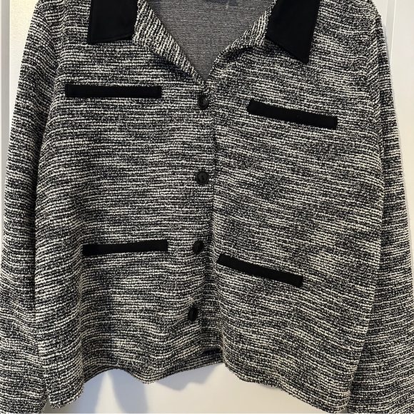 Smash + Tess Jamie Cardigan Black White Blazer Size Large Women’s - Picture 3 of 11